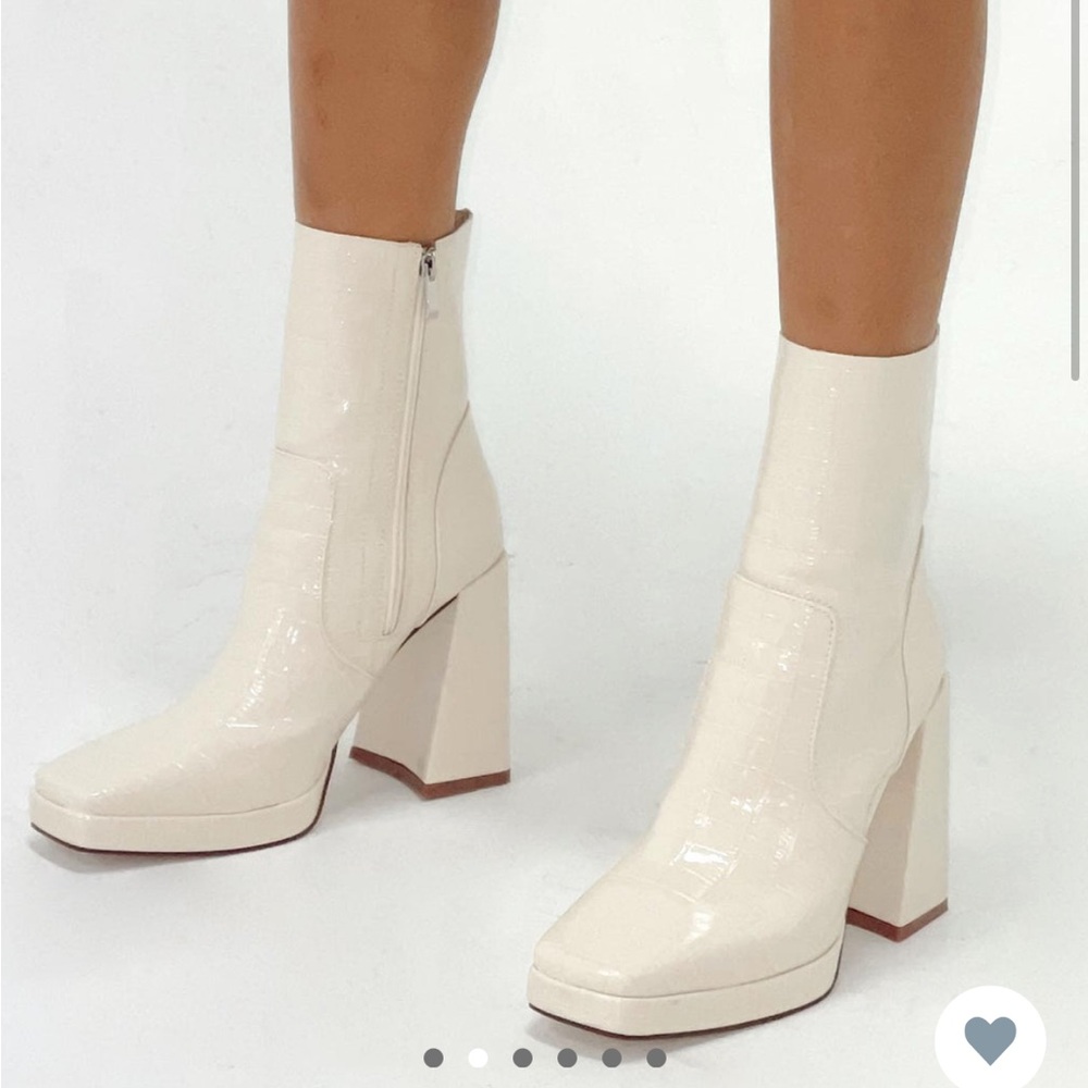 princess polly Jamie croc platform boots cream